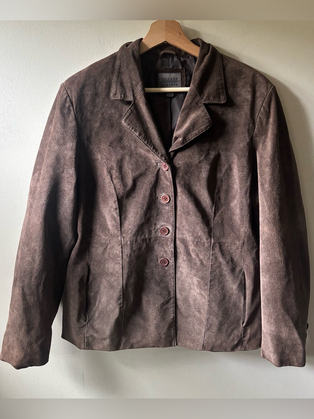 John Paul Richard Brown Suede Button-Front Jacket